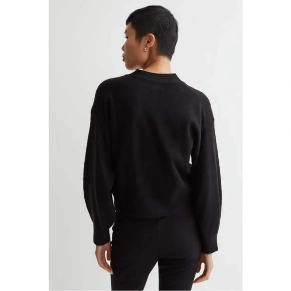 Black V-Neck Cardigan - Picture 6 of 9